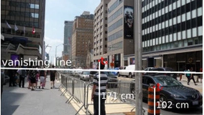 Detecting vanishing points by segment clustering on the projective plane for single-view photogrammetry featured image